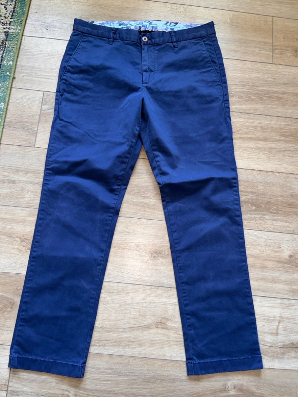 TOMMY BAHAMA 5 Pocket Chino Pants 34x30 Navy Blue Cotton Blend Great